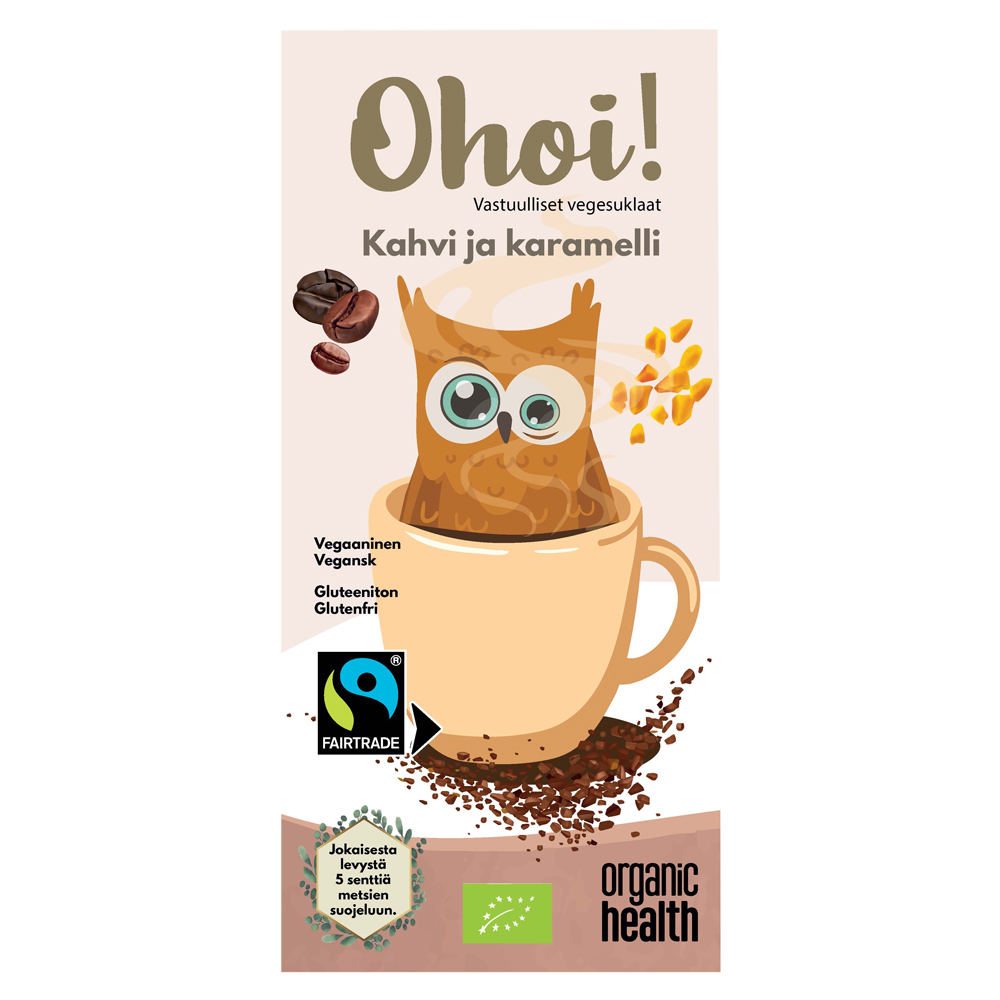 Vegaanisuklaa Kahvi ja karamelli, reilu Ohoi! - (14 x 80 g) (luomu)