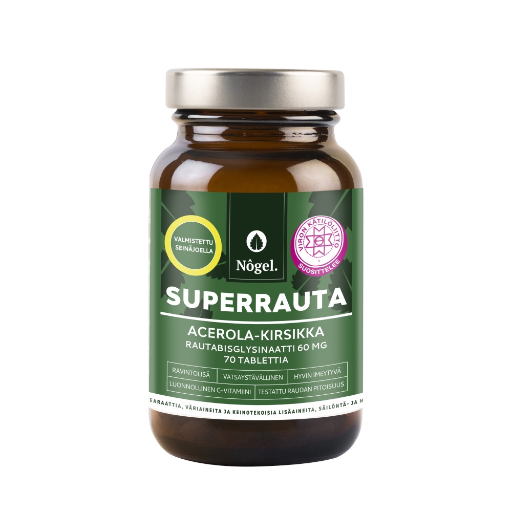 Superrauta 60 mg, acerola-kirsikka 70 tablettia Nogel - (10 x 49 g)