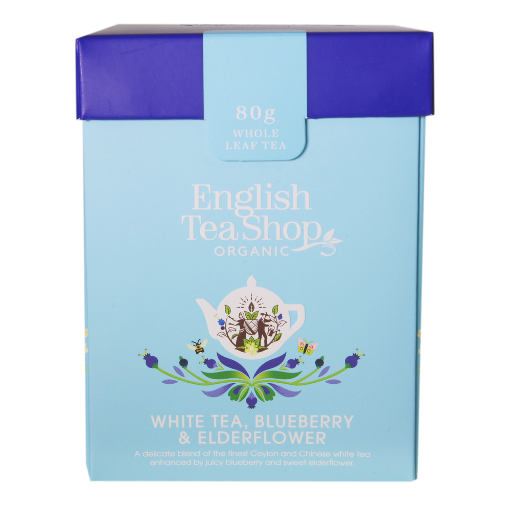 Irtotee White Tea, Blueberry &amp; Elderflower ETS - (6 x 80 g) (luomu)