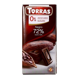 [211504] Sokeriton tumma suklaa 72% Torras - (12 x 75 g)